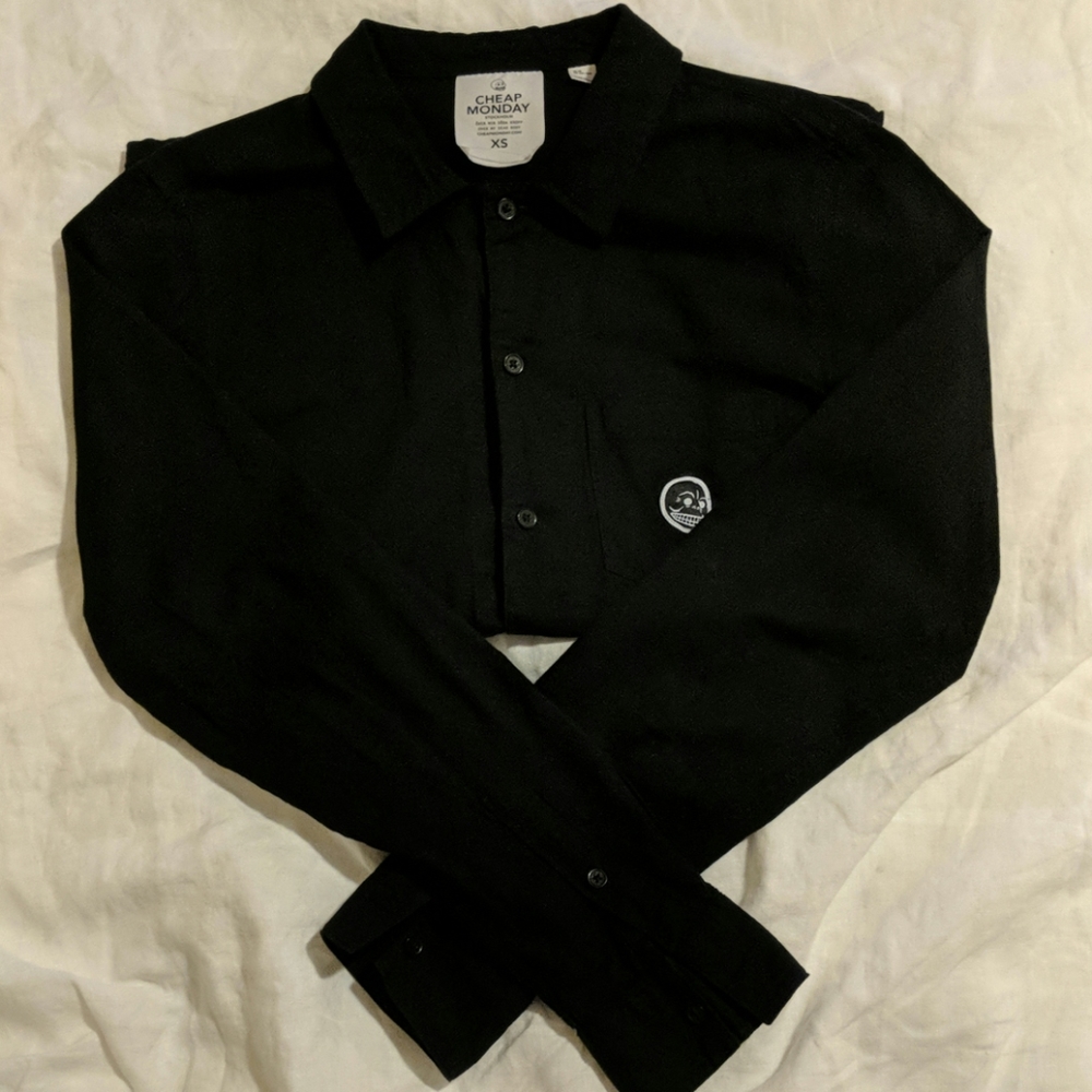 Cheap Monday Skull Logo Long Sleeve Shirt